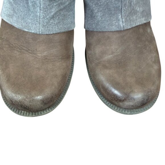 Earth Origins Phoenix leather and suede ankle boot gray brown black size 6 1/2 M - Picture 6 of 12